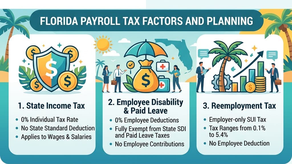 Florida Payroll Tax Factors and SUI Exemptions Diagram