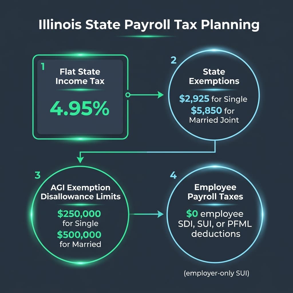 Illinois Payroll Tax Factors and SUI Exemptions Diagram