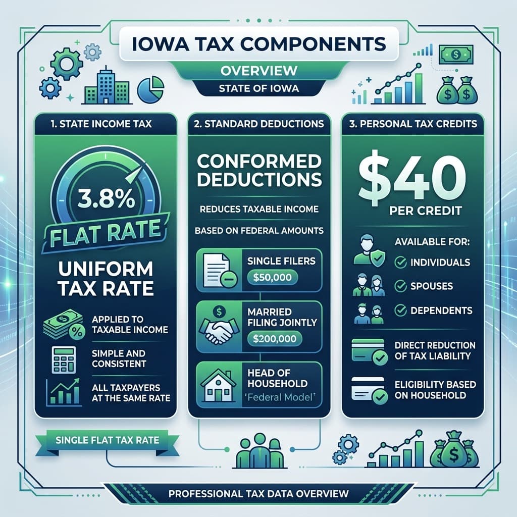 Iowa Payroll Tax Factors and SUI Exemptions Diagram