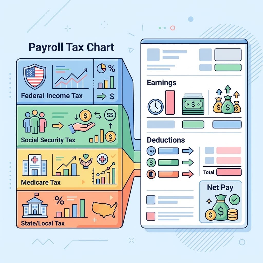 Massachusetts typical bi-weekly paycheck allocation highlighting federal, state, FICA, and PFML deductions