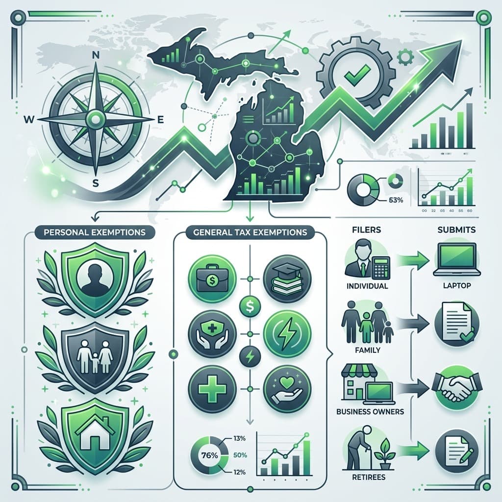 Overview of Michigan tax exemptions, filing status parameters, and income shields