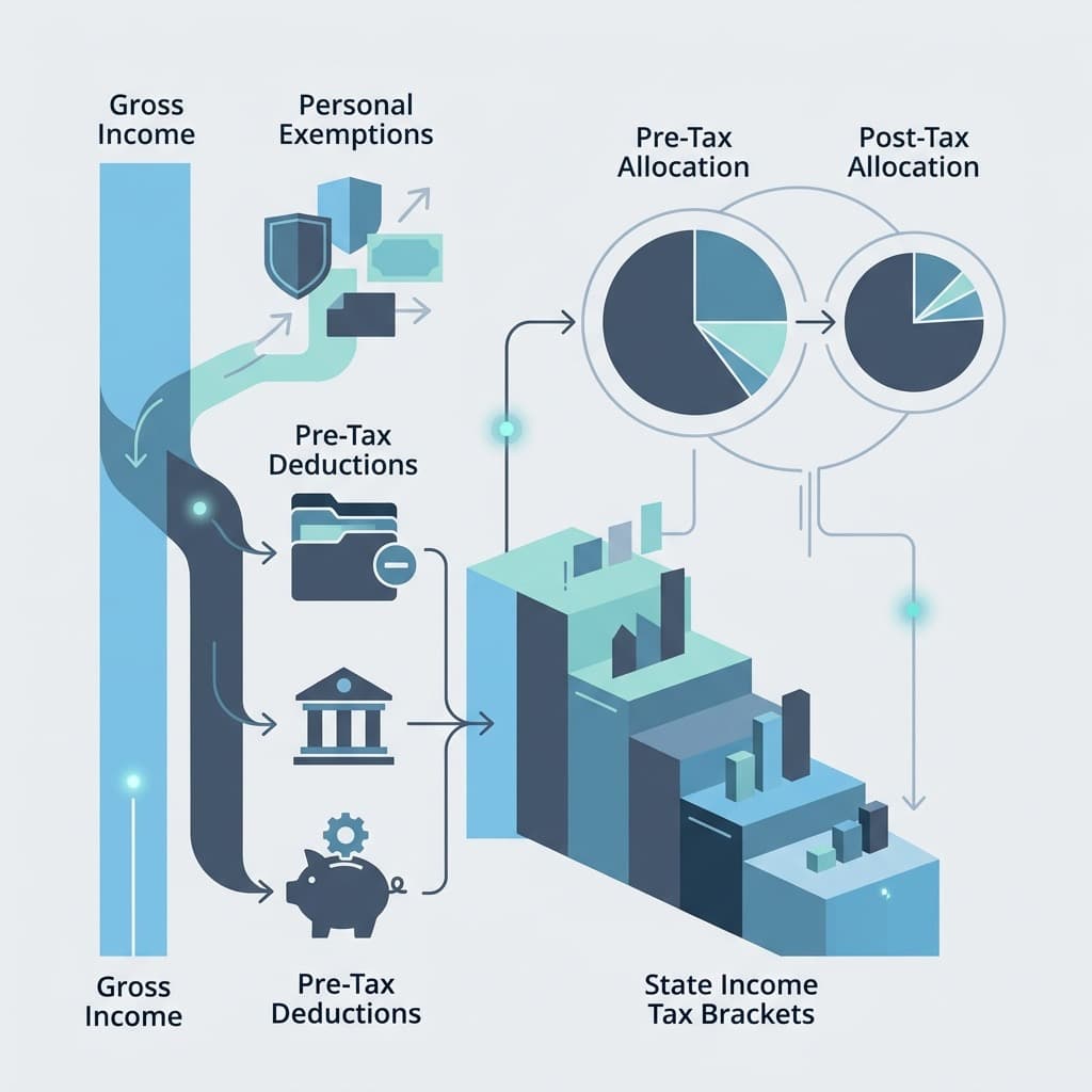 Overview of New Jersey tax environment showing exemptions and progressive state tax brackets