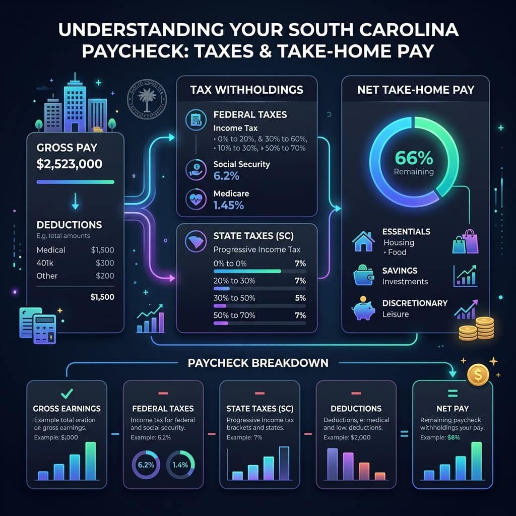 South Carolina Paycheck Tax Distribution Summary Chart
