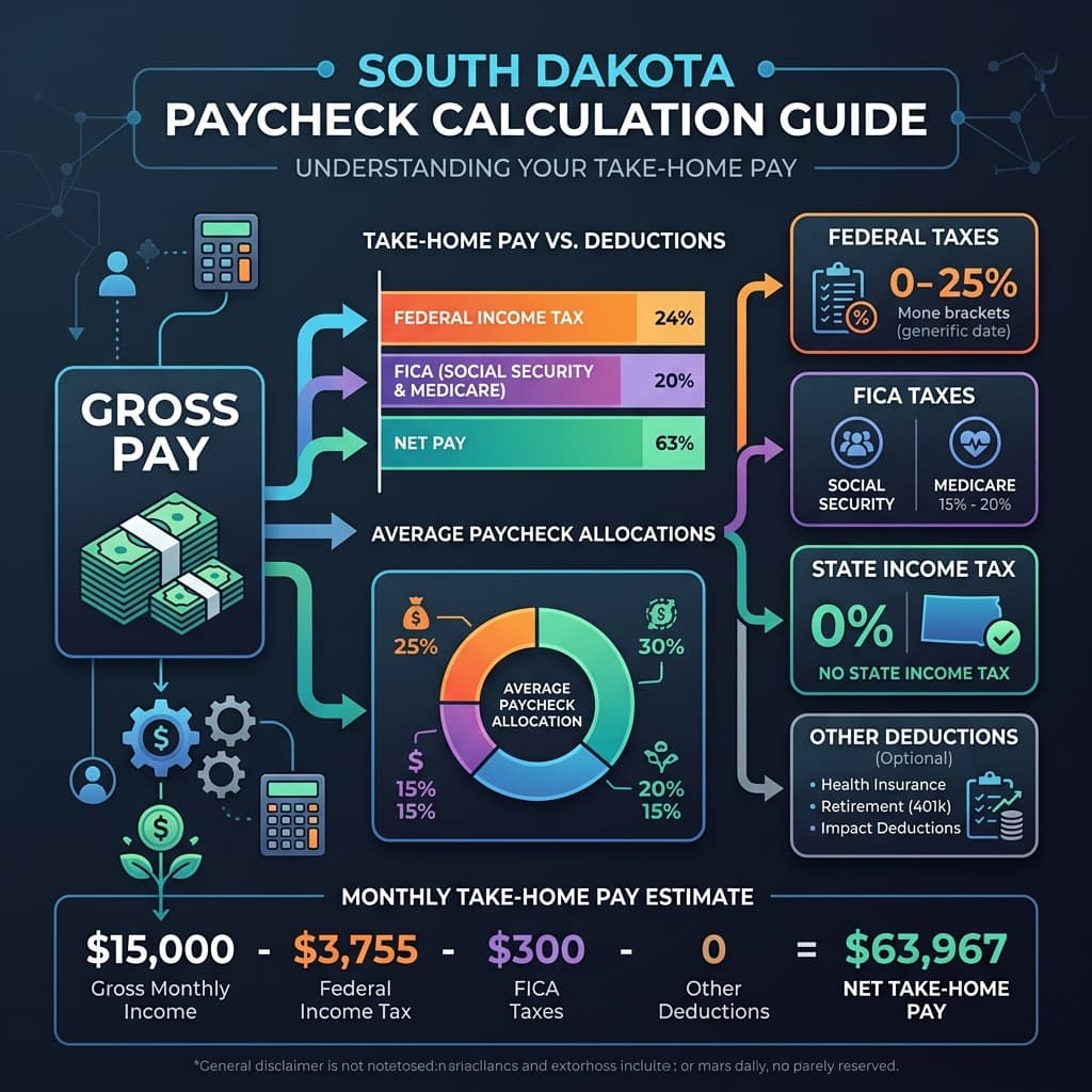 South Dakota Net Take-Home Pay Percentage Visual Representation