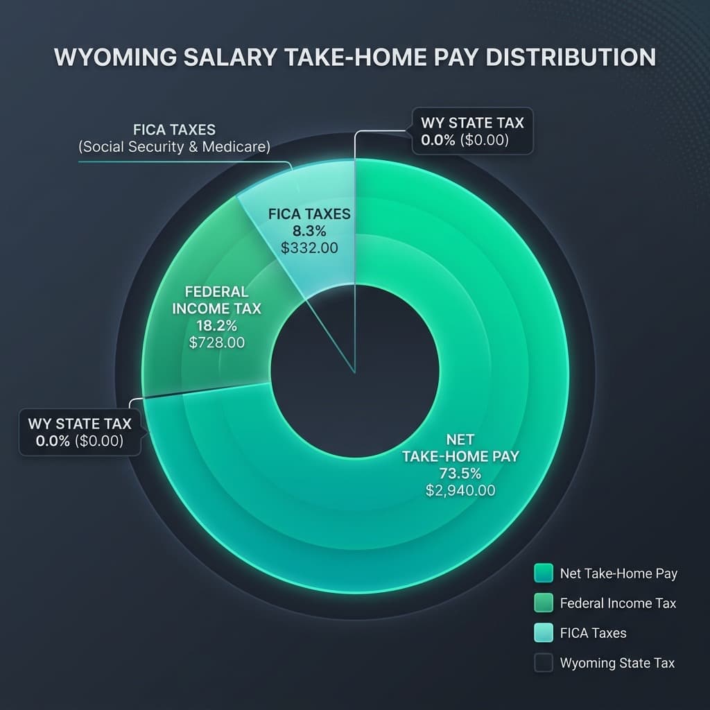 Wyoming Paycheck Deductions and Take-Home Allocation Diagram